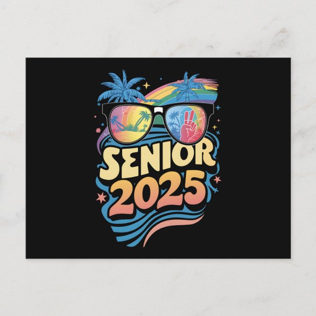 Retro Senior 2025 Class of 2025 Abschluss Postkarte (Vorderseite)