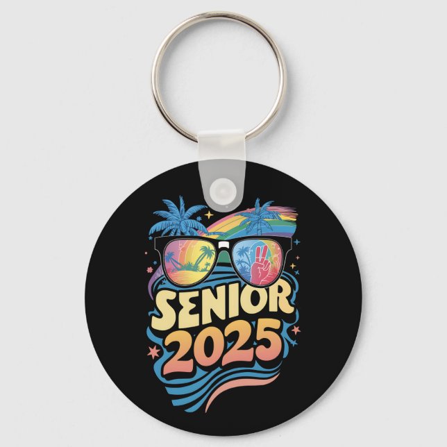 Retro Senior 2025 Class of 2025 Abschluss Schlüsselanhänger (Vorderseite)