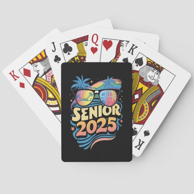Retro Senior 2025 Class of 2025 Abschluss Spielkarten (Rückseite)