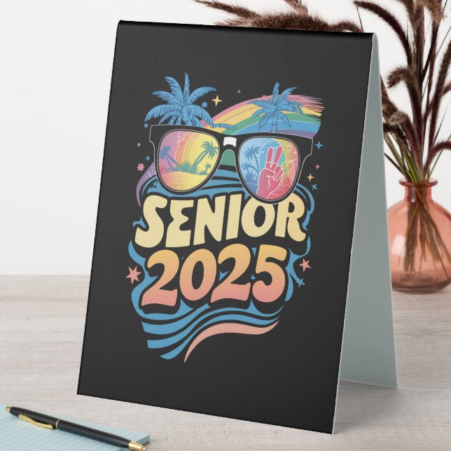 Retro Senior 2025 Class of 2025 Abschluss Tischaufsteller (In Situ (Tisch))