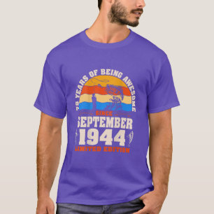 Retro September 1944 78 Jahre altes Angeln über 78 T-Shirt