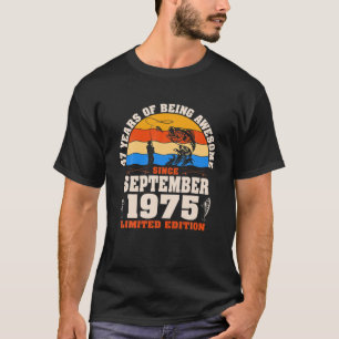 Retro September 1975 47 Jahre altes Angeln über 47 T-Shirt