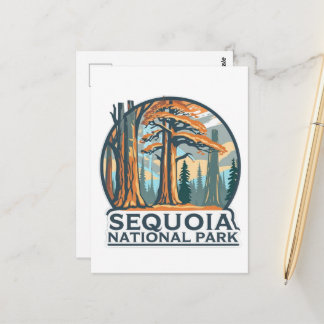 retro Sequoia National Park Giant Sequoia Trees Postkarte