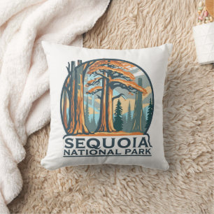 Retro Sequoia-Nationalpark Riesenmammutbäume Kissen