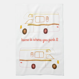 Rétro serviette de cuisine de rouille de Motorhom