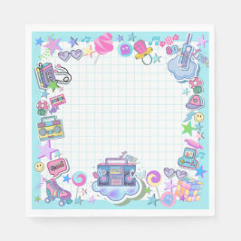 Retro-Servietten zum Thema Geburtstagsparty der 80 Serviette