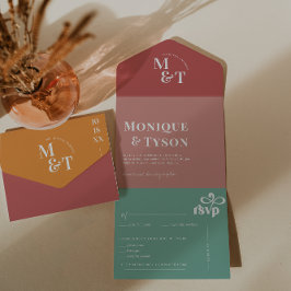 Retro Seventies Hochzeit | All In One Einladung