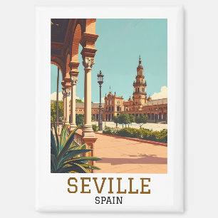 Retro Sevilla Spanien Andalusien Architektur Magnet