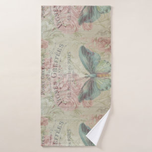 Retro,Shabby Chic,Vintag,ländlich,florale,b Badehandtuch
