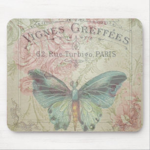Retro,Shabby Chic,Vintag,ländlich,florale,b Mousepad