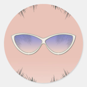 Retro-Shades-Sonnenbrille Sweet 16 Poolparty Runder Aufkleber