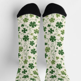 Retro Shamrock  Swirl Pattern Socks Socken