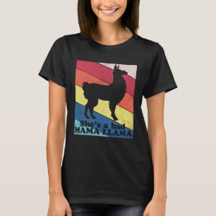 Retro She is A Bad Mama Llama Llamas Alpaca T-Shirt