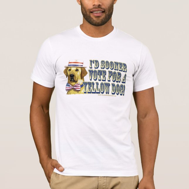 Retro Shirt gelber Hundedemokraten (Vorderseite)