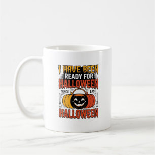Retro-Shirt mit Halloween-Süßigkeiten-Eimer-Design Kaffeetasse