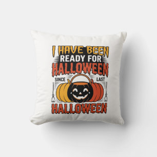 Retro-Shirt mit Halloween-Süßigkeiten-Eimer-Design Kissen