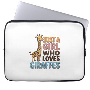 Retro-Shirt 'Nur ein Mädchen, das Giraffen liebt'  Laptopschutzhülle