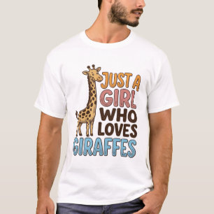 Retro-Shirt 'Nur ein Mädchen, das Giraffen liebt'  T-Shirt
