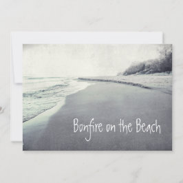 Retro Shoreline Bonfire am Strand Cool Einladung