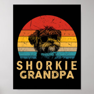 Retro Shorkie Grandpa Dog Lovers Paw Vater Vathers Poster
