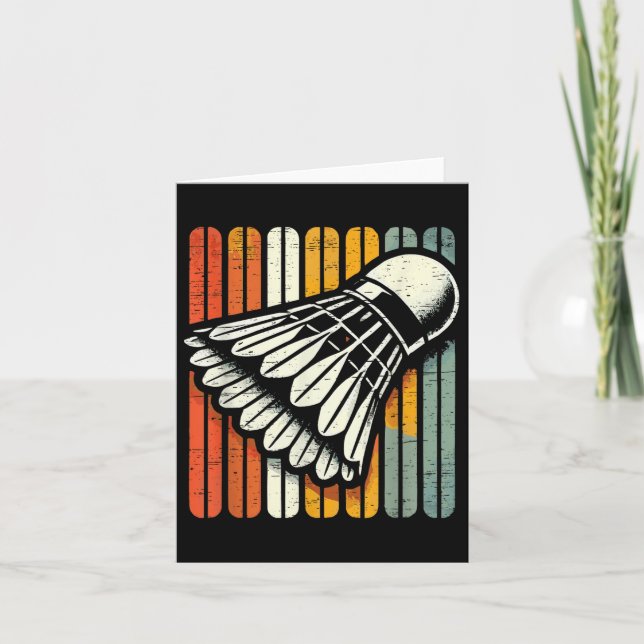 Retro Shuttle Badminton Player Karte (Vorderseite)