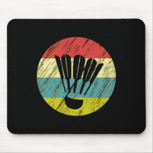 Retro Shuttle Racket Sports Badminton Player Athle Mousepad