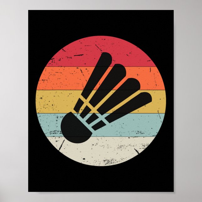 Retro Shuttle Vintag Badminton Player Sport Poster (Vorne)
