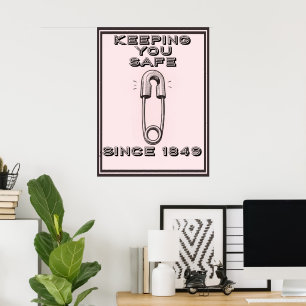 RETRO SICHERHEITSNADel  Poster
