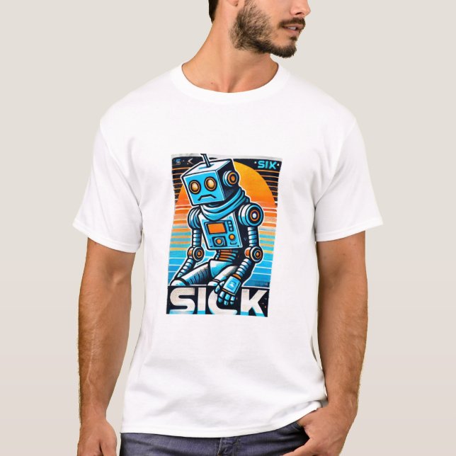Retro Sick Robot T-Shirt (Vorderseite)