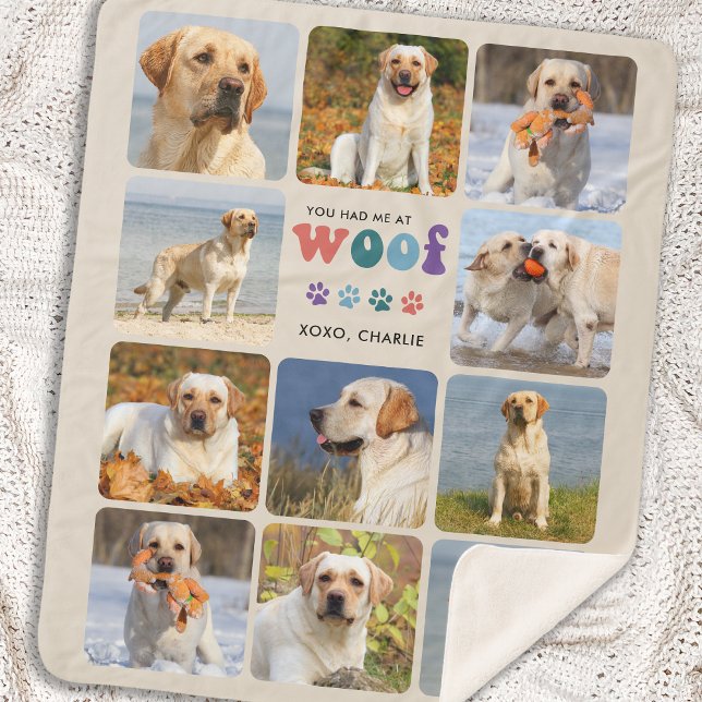 Retro Sie hatte mich WOOF Custom 11 Foto Collage H Sherpadecke (Von Creator hochgeladen)