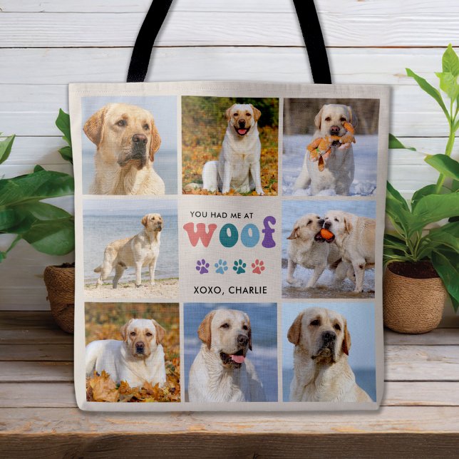 Retro Sie hatte mich WOOF Custom 8 Foto Collage Hu Tasche (Von Creator hochgeladen)