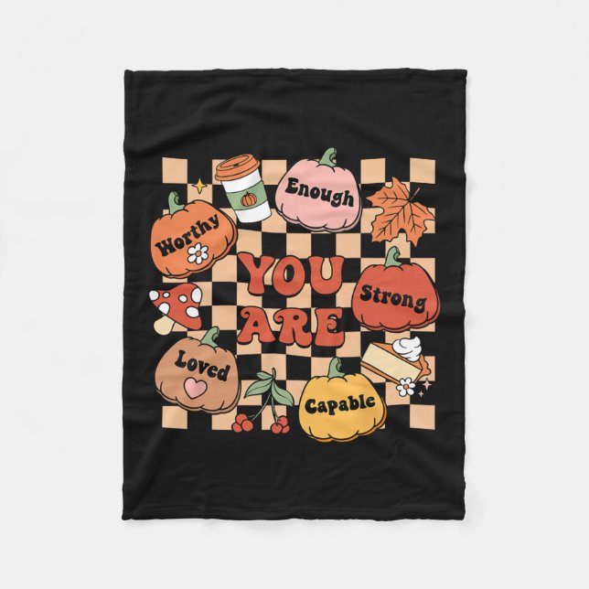 Retro Sie sind Pumpkin Fall School Berater Danke Fleecedecke (Vorderseite)