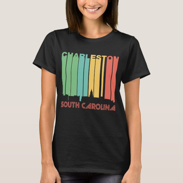 Retro Siebzigerjahre Art Charleston South Carolina T-Shirt (Vorderseite)