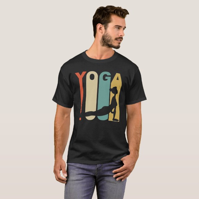 Retro Siebzigerjahre Art-Yoga-T - Shirt (Vorne ganz)