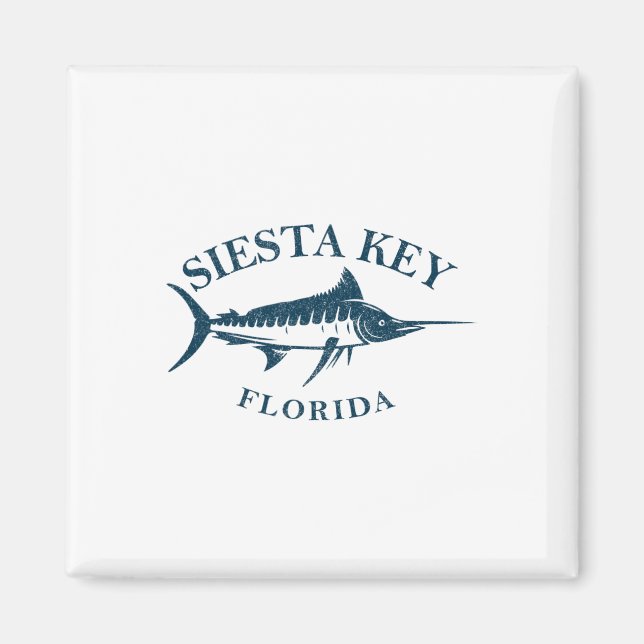 Retro Siesta Key Florida Vintages Fischerboot Magnet (Vorne)