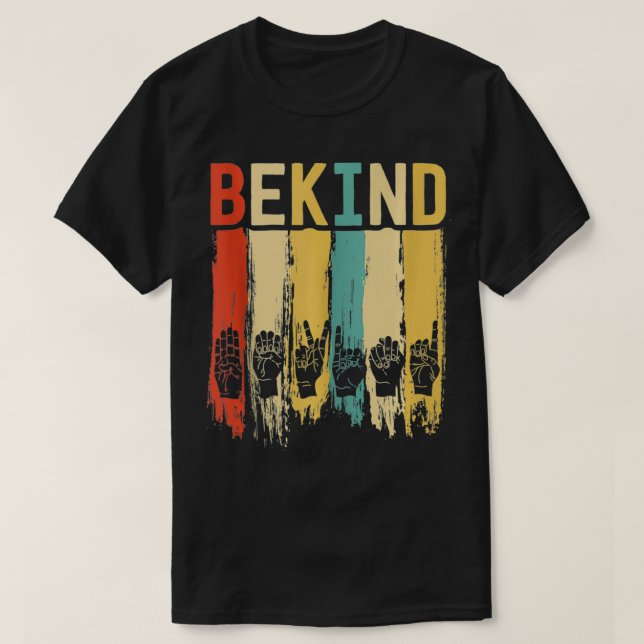 Retro Sign Language für Men Deaf Awarenes T-Shirt (Design vorne)