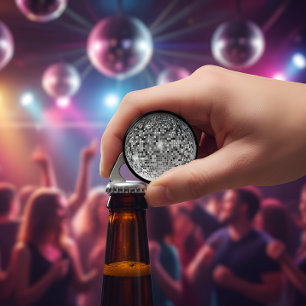 Retro-Silber-Disco-Kugel - Party-Spiegelkugel Flaschenöffner