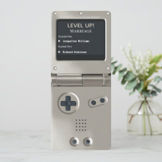 Retro-Silber-II-Handheld-Spiele-Hochzeits-Einladun Einladung