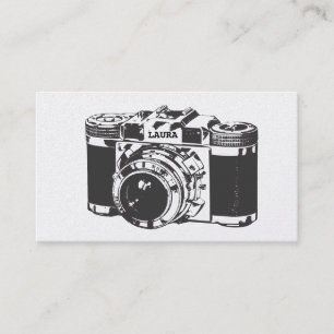 Retro Silber Kamera Fotograf Visitenkarten Visitenkarte