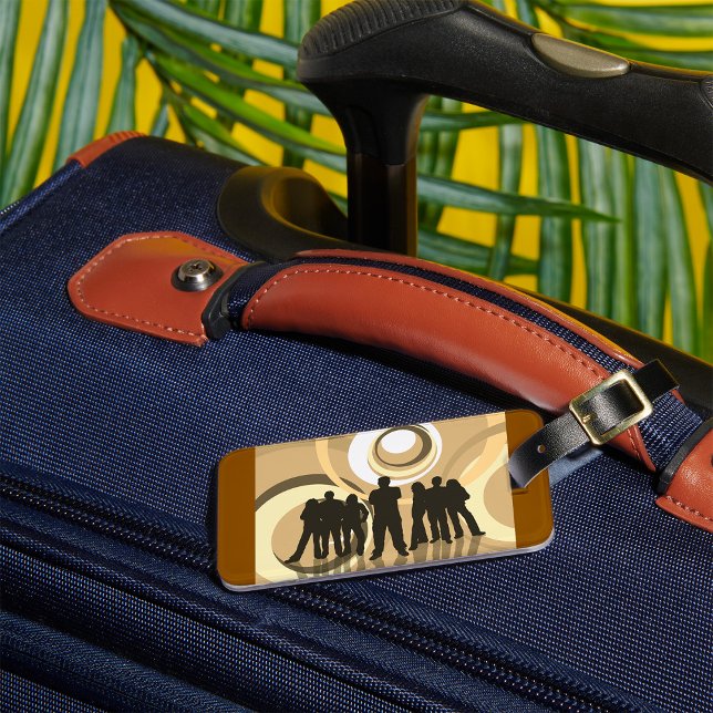 Retro-Silhouette Personen mit Abstrakten Kreisläuf Gepäckanhänger (Von Creator hochgeladen)