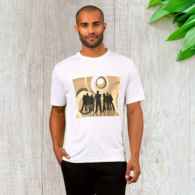 Retro-Silhouette Personen mit Abstrakten Kreisläuf T-Shirt (Von Creator hochgeladen)