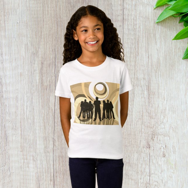 Retro-Silhouette Personen mit Abstrakten Kreisläuf T-Shirt (Von Creator hochgeladen)