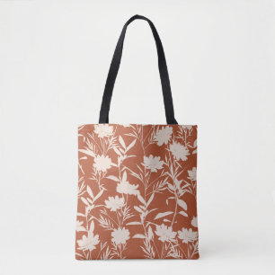 Retro-Silhouette-Wiesenblumen nahtloses Muster i Tasche