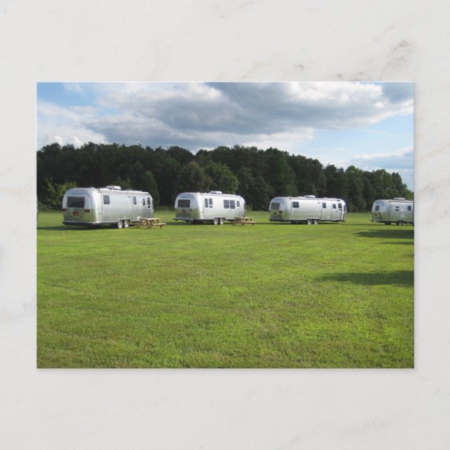 RETRO SILVER CAMPER CAMPBODPOSTKARTEN POSTKARTE (Vorderseite)