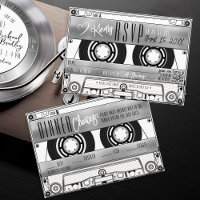 Retro Silver Cassette Band Hochzeit Einladung UAWG