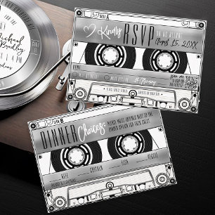 Retro Silver Cassette Band Hochzeit Einladung UAWG