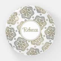 Retro Silver Gold Blume Muster