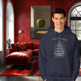 Retro Silver Vintag Halftone Weihnachtsbaum Hoodie