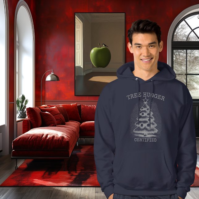 Retro Silver Vintag Halftone Weihnachtsbaum Hoodie (Von Creator hochgeladen)