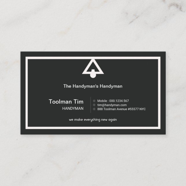 Retro Simple Lamp Shade Border Handyman Visitenkarte (Vorderseite)